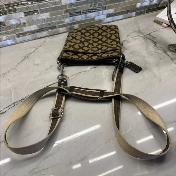 Coach Signature Brown and Tan Crossbody Bag - Picture 8 of 8